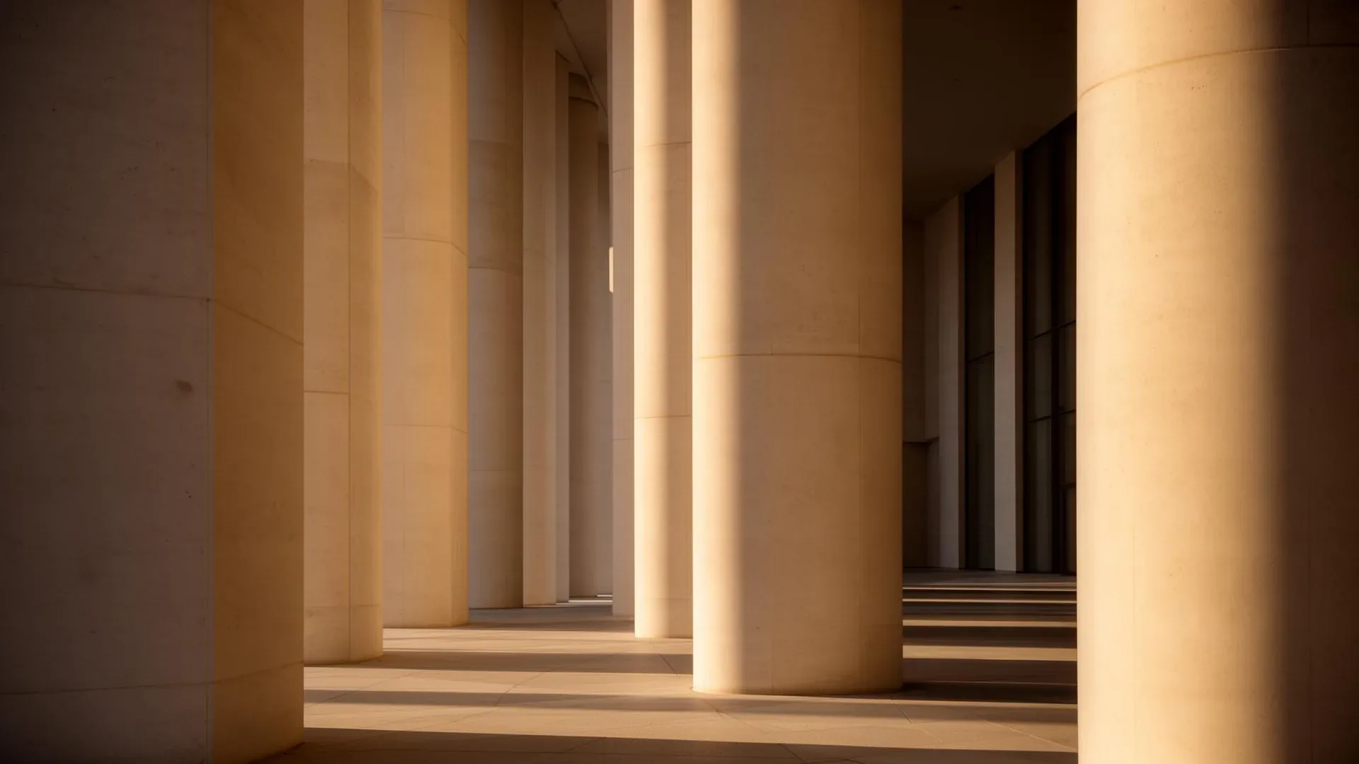 Sunlit colonnade